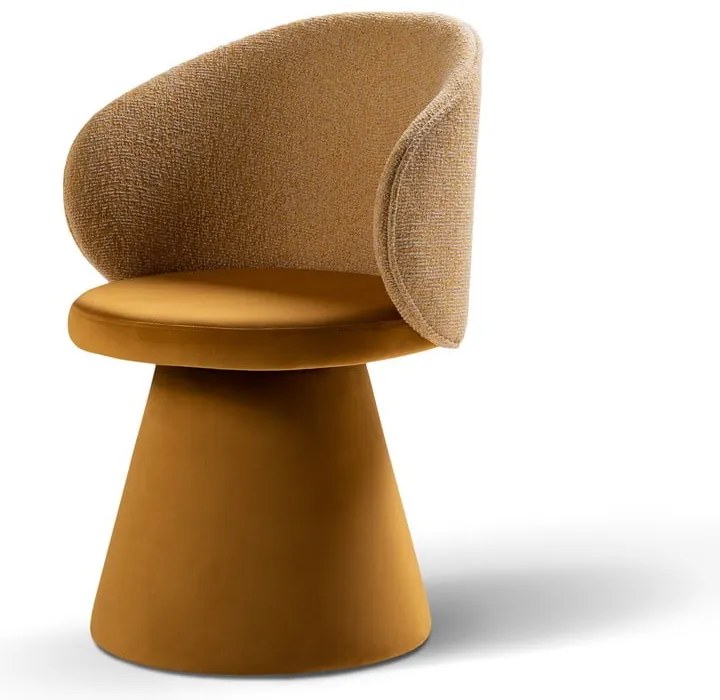 Zamatové kreslo v horčicovej farbe Inez – Micadoni