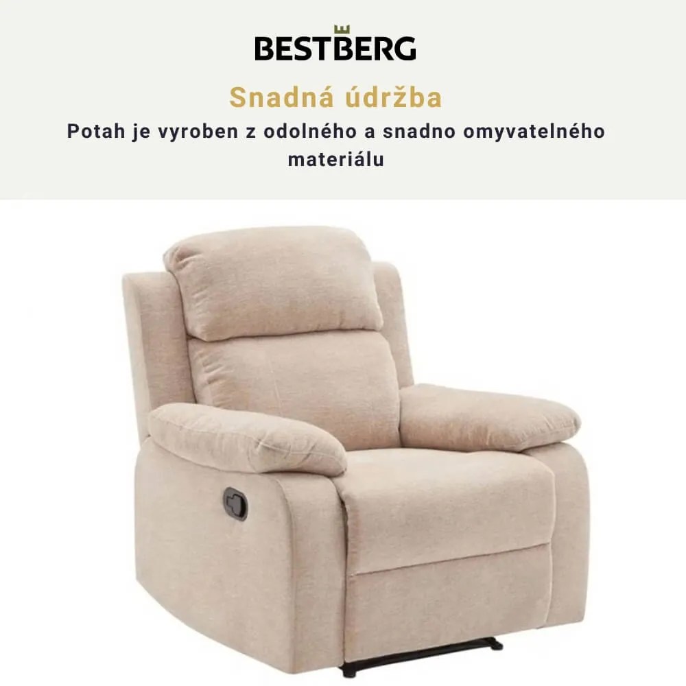 BestBerg BBMCH-1BG relaxačné lehátko / polyuretán/polyester / béžová