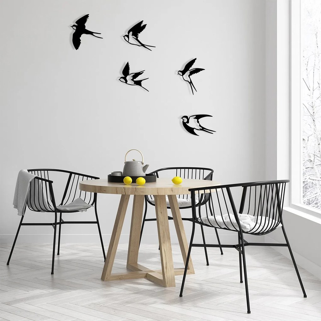 Nástenná kovová dekorácia Ebabil čierna