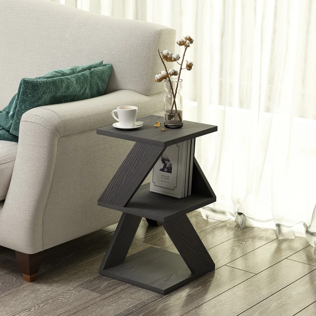 Odkladací stolík Albeni Black Wooden