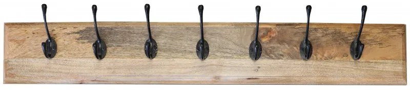 Vešiak Devi s 7 háčikmi 100x15x2,5 indický masív mango Mango natural