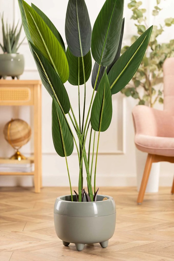 PLASTOVÝ KVETINÁČ BOTANICA SADA 2KS 30X24 CM+23X18,5 CM ZELENÁ