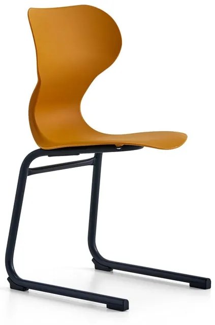 Stolička BRIAN, kĺzavá podnož, antracit/žltá