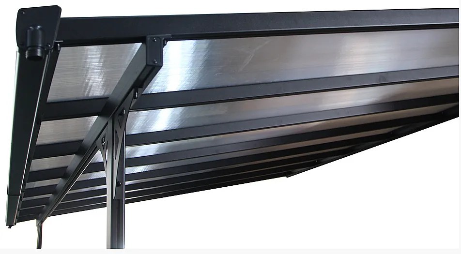 Pergola 436 x 305 cm (čierna + transparentná polykarbonát)