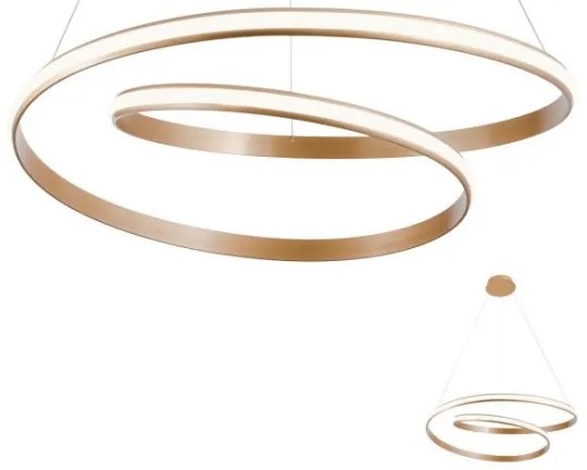 Redo 01-1891 - stmievateľný LED luster na lanku TORSION LED/35W/230V pr. 75 cm bronzový