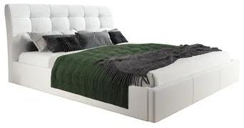 Čalúnená posteľ ADLO rozmer 140x200 cm Biela eko-koža