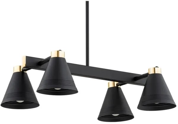 Argon 1774 - Luster na tyči AVALONE 4xE27/15W/230V čierna/zlatá
