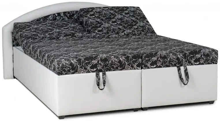 Polohovacie letisko Kamila, 200x160, bielo-čierna (k1 / č.19 / matrace A do 90 kg)