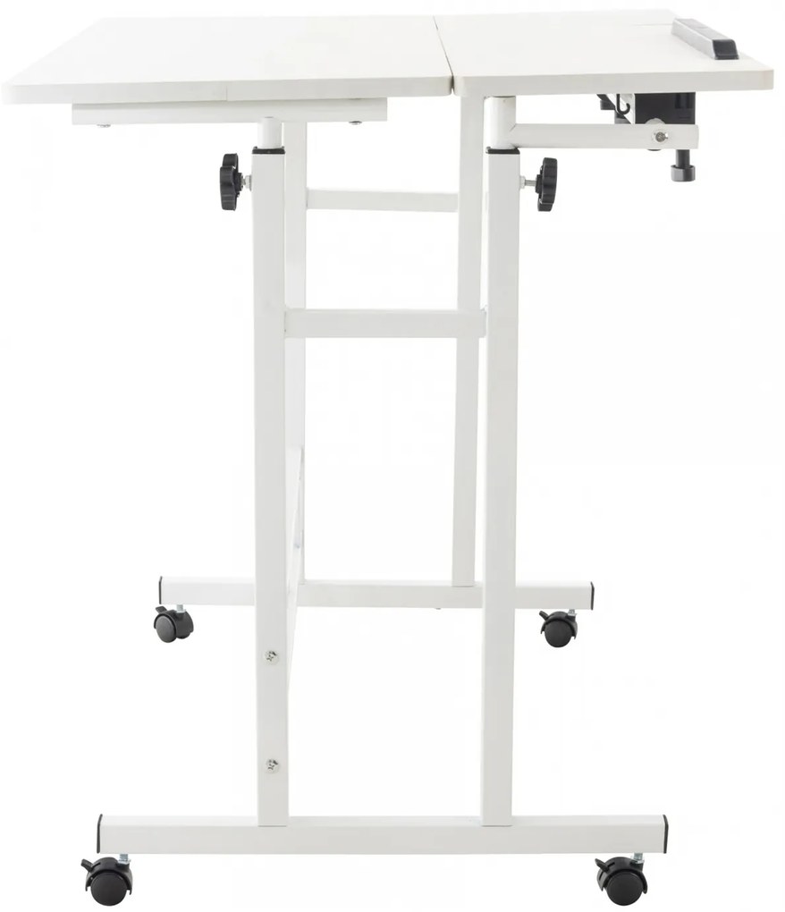 Písací stôl Telford - v64-94 x 80 x 59 cm - Biela