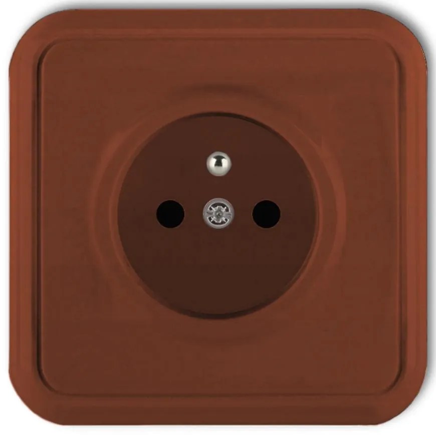 L 4GPT-1Z Zásuvka Liza jednotlivá z/u hnedá