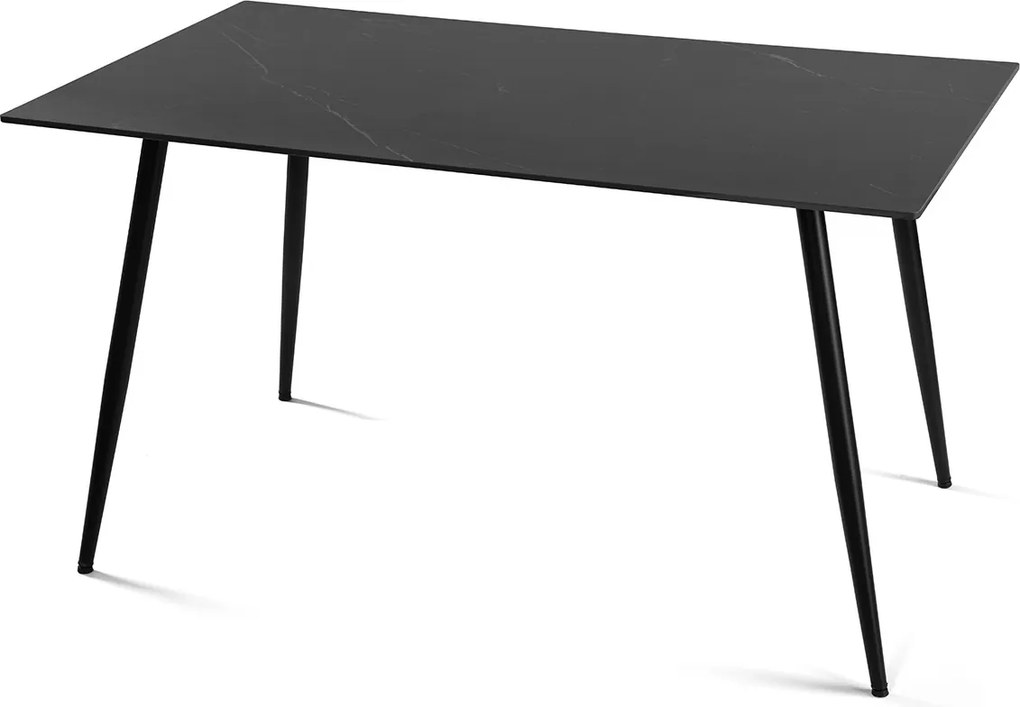 Noela Jedálenský set CERAMON 140 čierny + 6x stolička SIENA sivá