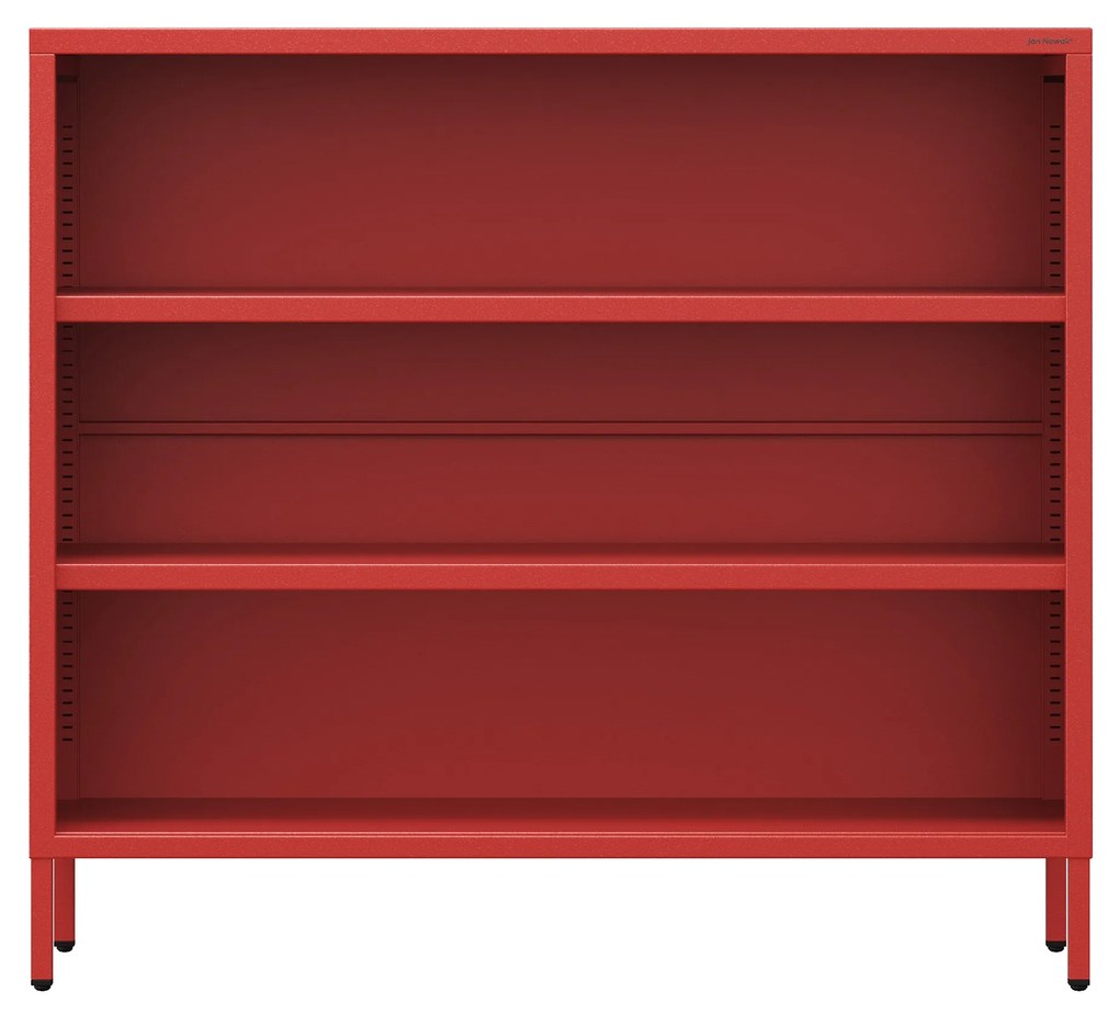 Nízky policový regál LUCA, 1000 x 900 x 350 mm, Modern: červená farba