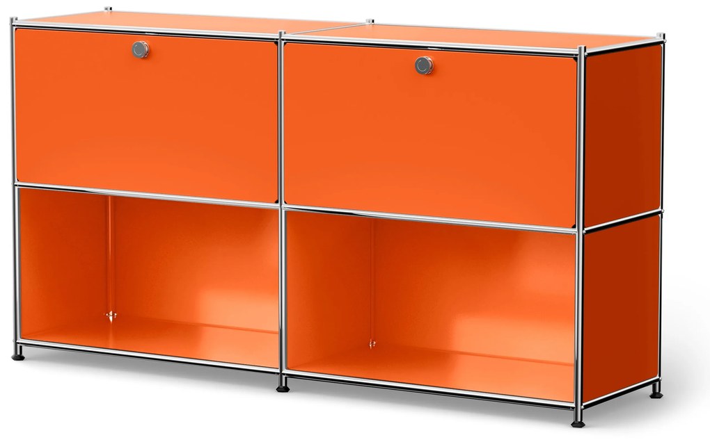 Kovový regál »CN3« s výklopnými priehradkami, oranžový
