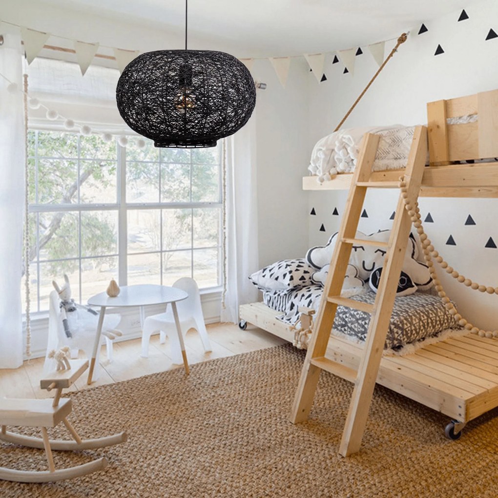 Toolight Toolight, stropné svietidlo 40cm 1xE27 APP1321-1CP, čierna, OSW-02695