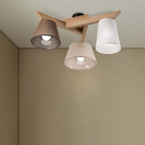 Brilagi - LED  Prisadený luster ANTHONY 3xE14/40W/230V dub