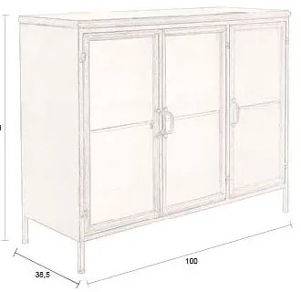 Kovová vitrína v zlatej farbe 100x80x38, 5 cm Gertlush – Dutchbone