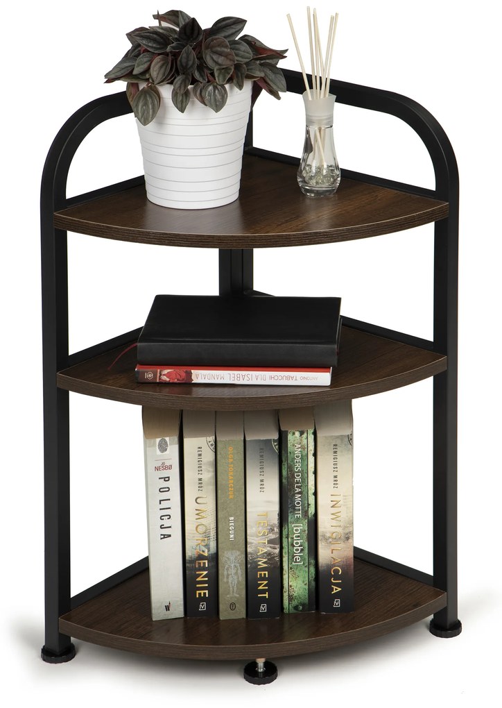 Wellhox Rohová regálová skriňa 3 police LOFT drevený roh