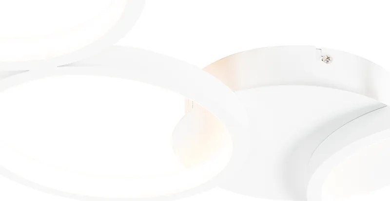 Dizajnové stropné svietidlo biele vrátane LED 3-stupňové stmievateľné 3-svetlo - Pande