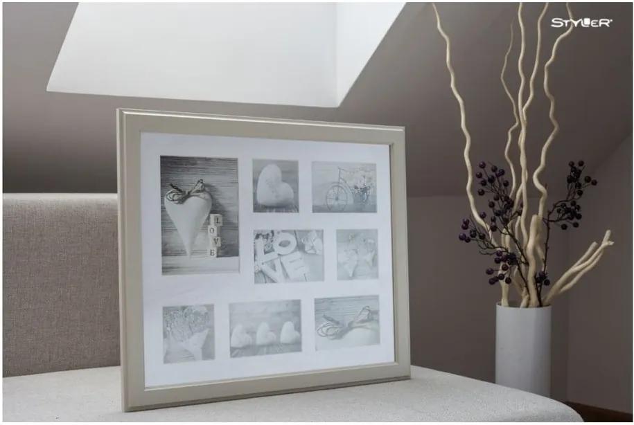 Béžový rámček na 8 fotografií Styler Malmo, 51 × 41 cm