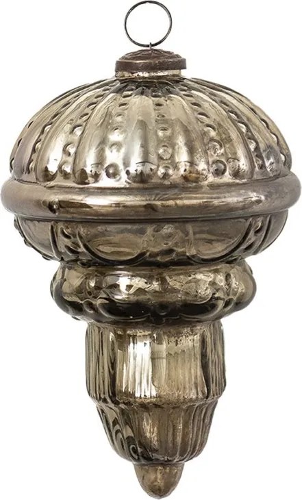 Vánoční koule XL Stříbrná 14*22 cm - Ř 14*22 cm