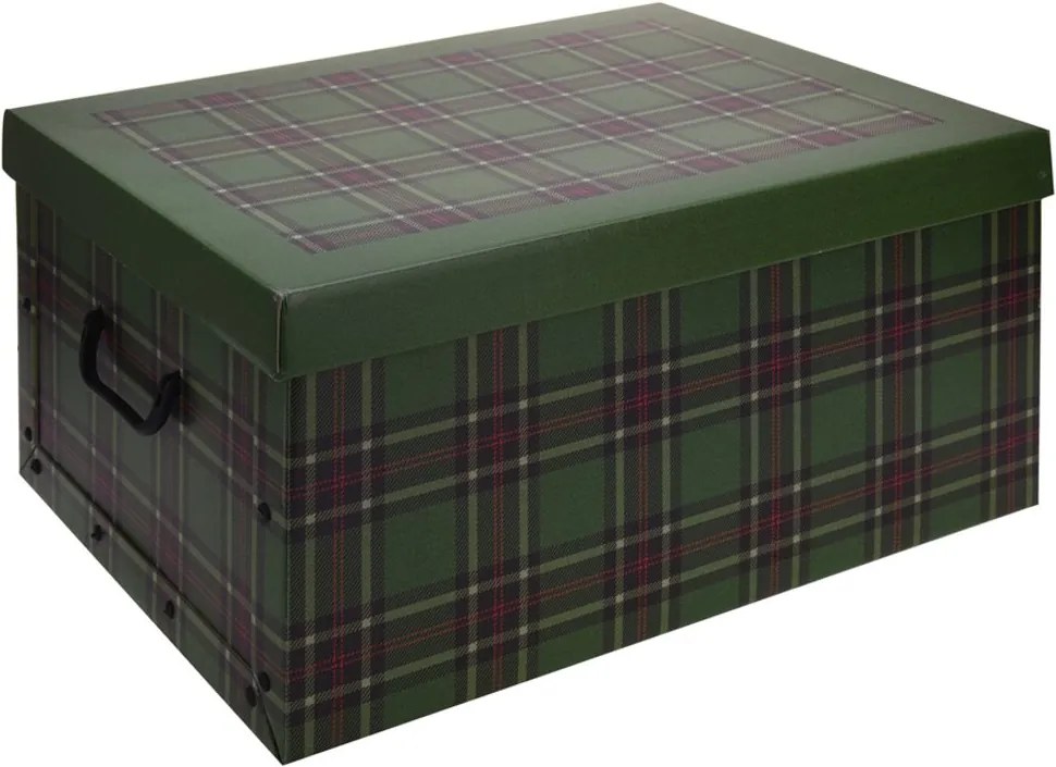 Home collection Úložné krabice se vzorem Kostka 51x37x24cm zelená