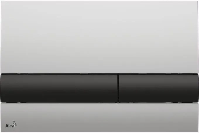 ALCAPLAST Ovládacie tlačidlo chróm-mat / čierne k splachovacím nádržkám M1712-8