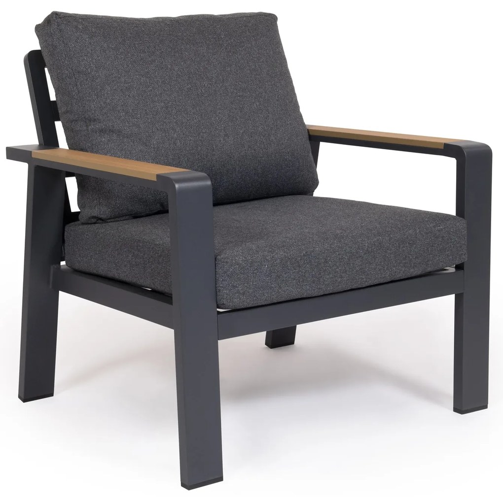 Hliníkové kreslo EMOT antracit s tmavou poduškou