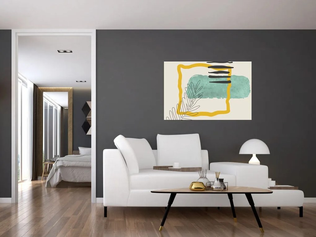 Obraz - Abstraktné listy N⁰2 (90x60 cm)