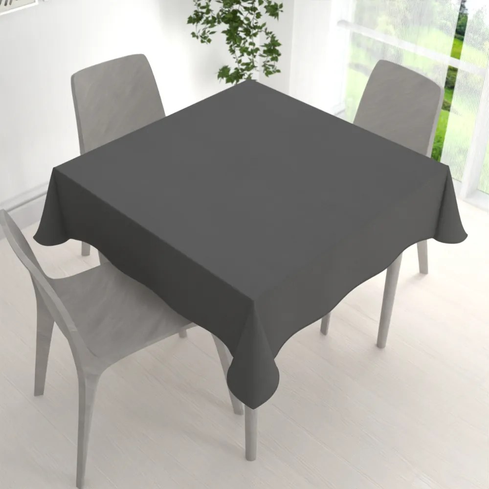 Biante Veľký dekoračný štvorcový obrus BKU-119 Antracitovo sivý 270x270 cm