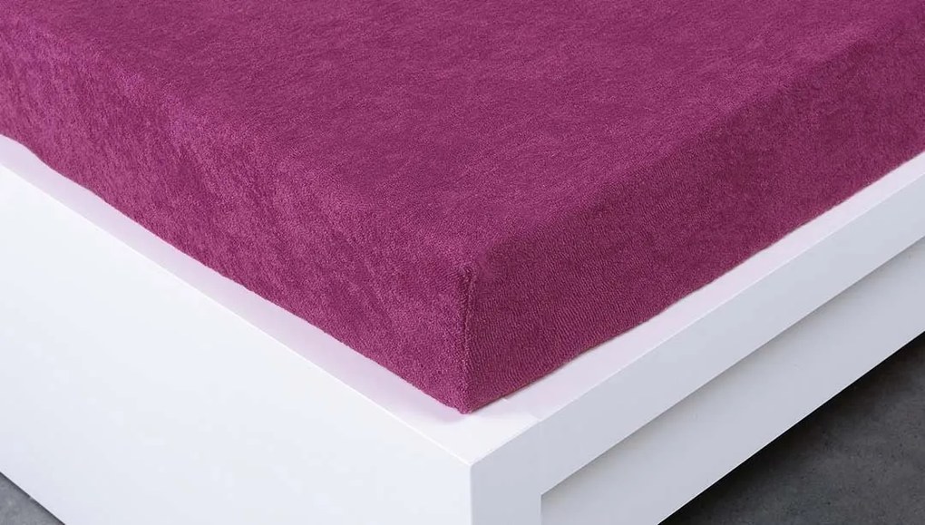 Froté plachta 90 × 200 cm Exclusive – purpurová