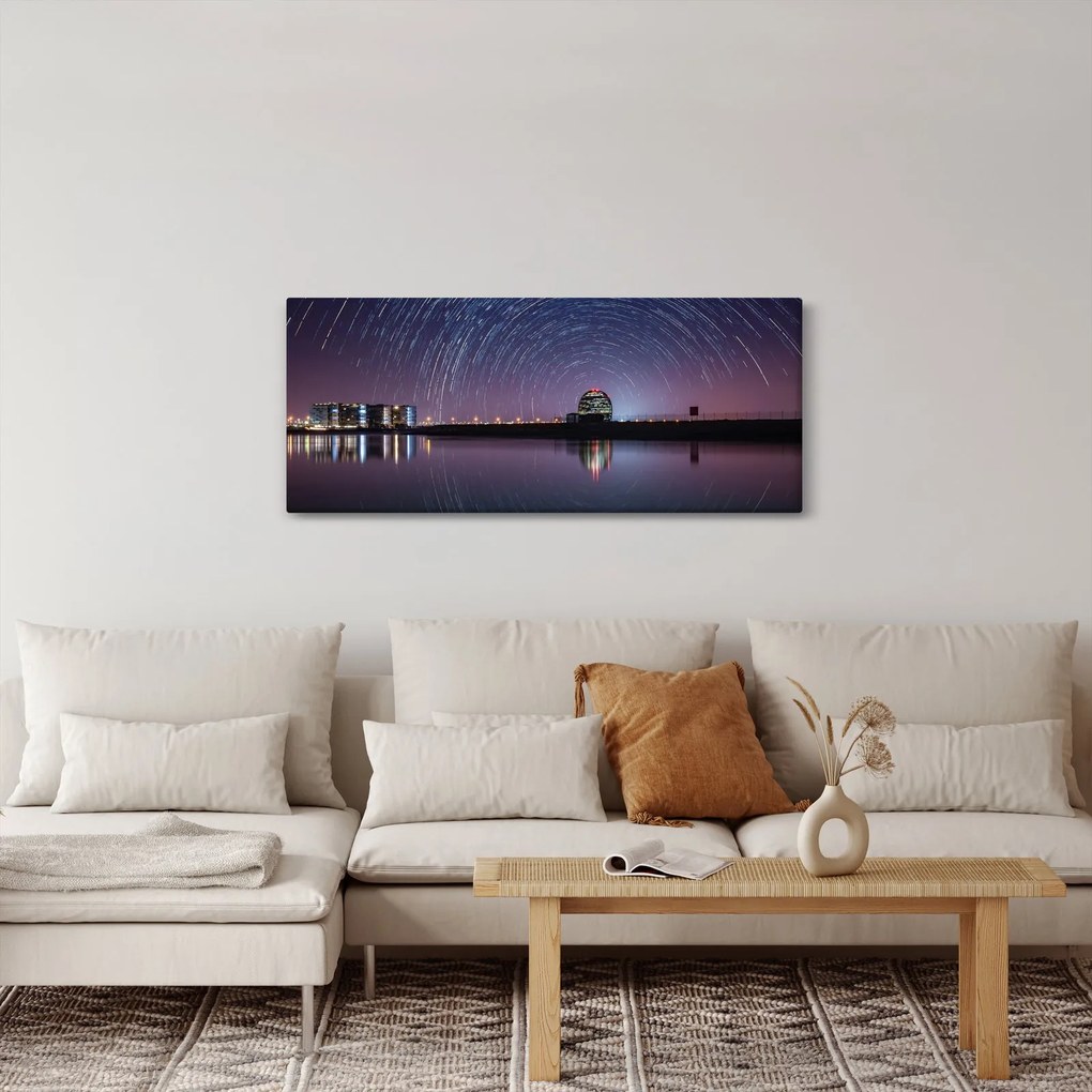 Obraz nočnej oblohy s hviezdami (120x50 cm)