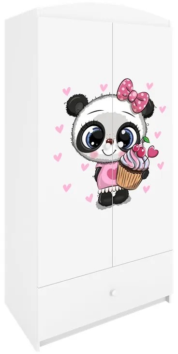 Detská šatníková skriňa BABYDREAMS Panda biela