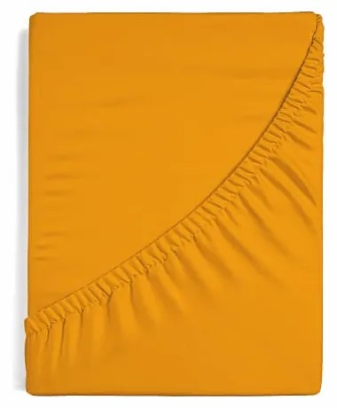 Napínacia plachta na posteľ - žltooranžová Jersey 200/200/25