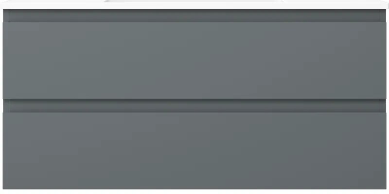 Mexen Orio, kúpeľňová skrinka 100 cm s umývadlom Otis, 2 zásuvky, grafitová matná/biela matná, 91A10-10047-2-BFF66-W18M01
