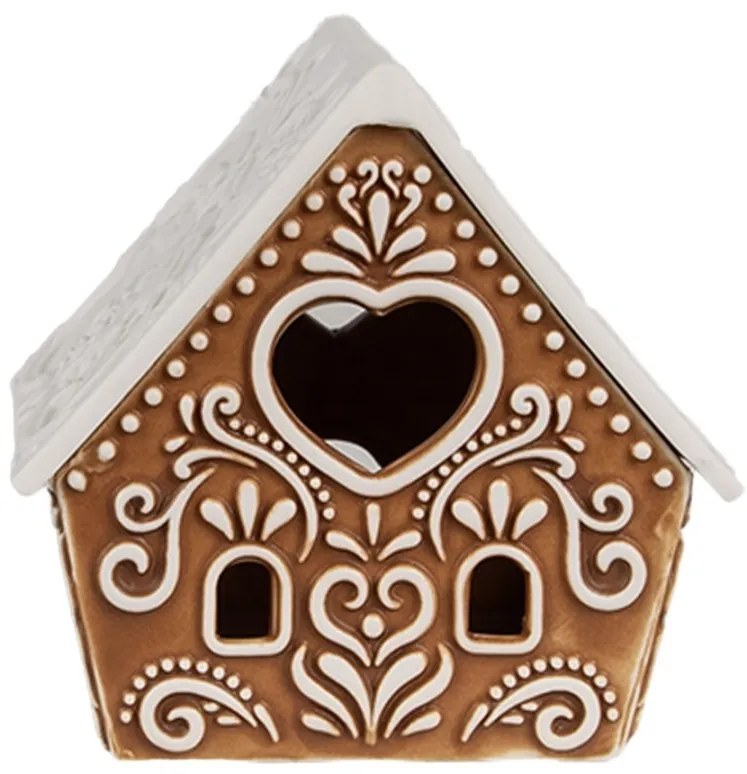 Porcelánový svietnik perníková chalúpka Gingerbread House - 8*6*8 cm