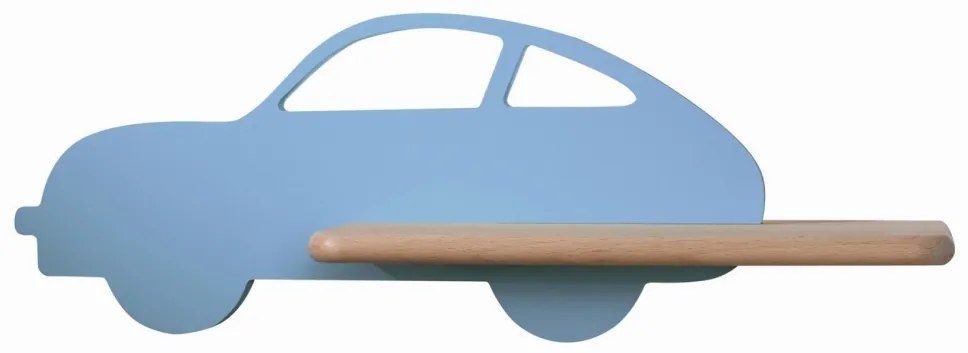 LED Detské nástenné svietidlo s poličkou CAR LED/5W/230V modrá/drevo