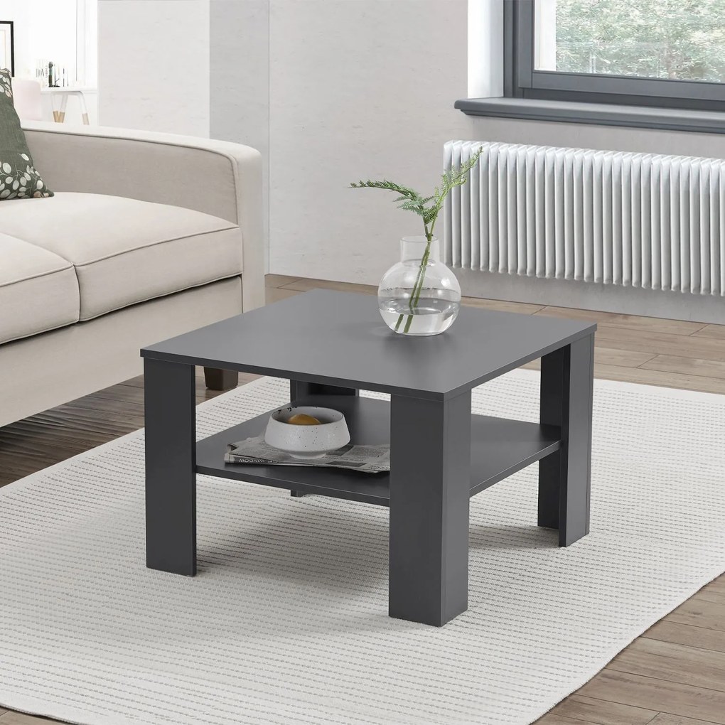 InternetovaZahrada Konferenčný stolík 60x60cm - tmavošedý