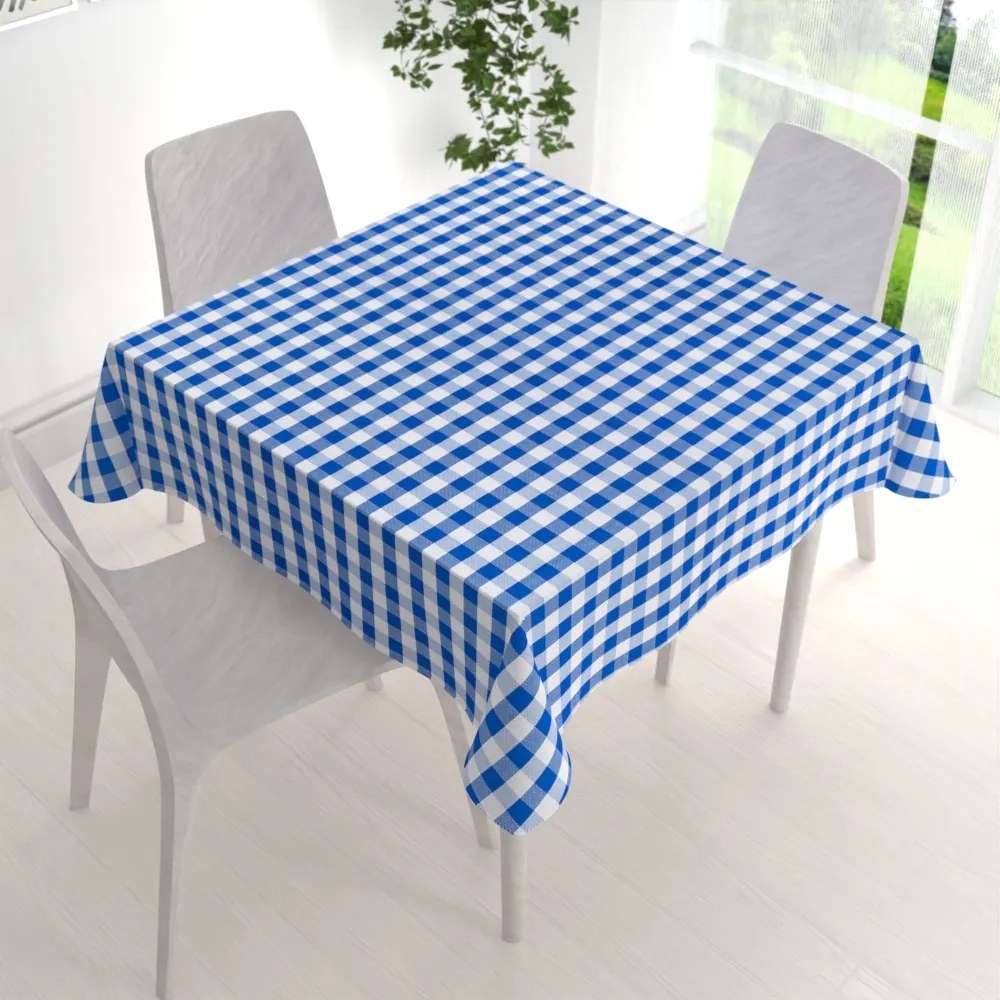 Biante Teflónový štvorcový obrus TF-070 Modro-biela kocka 130x130 cm