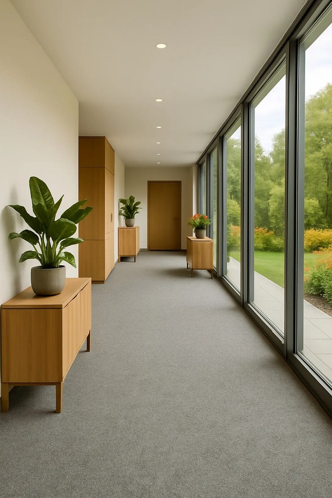 Metrážny koberec Santana 14 šedý s podkladom resine, záťažový, na mieru, šíře 4m, šedá, resine, chodba / predsieň, Vebe