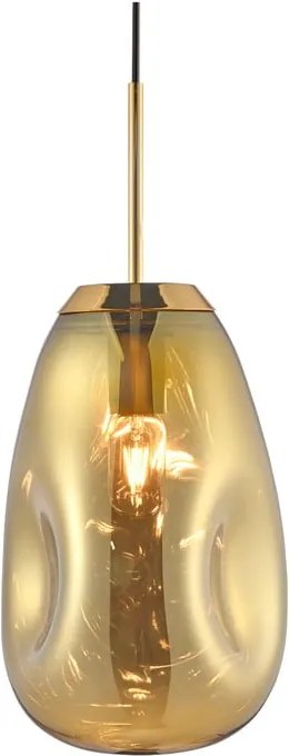 Závesné svietidlo z fúkaného skla v zlatej farbe Leitmotiv Pendulum, výška 33 cm
