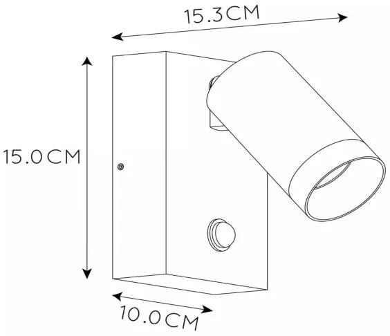 Lucide 09831/01/31 - Vonkajšie svietidlo s pohybovým senzorom TAYLOR 1xGU10/50W/230V IP54