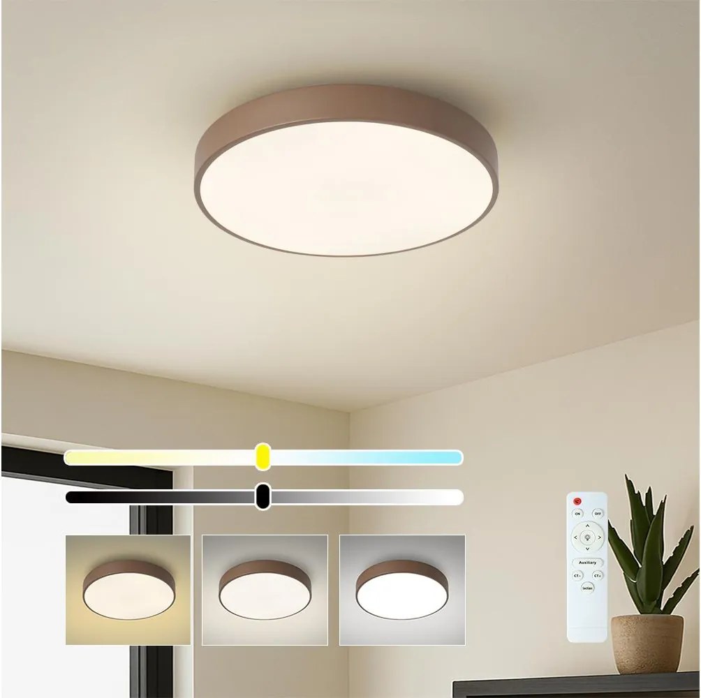 Brilagi - LED stmievateľné stropné svietidlo POOL LED/36W/230V 3000-6000K 30 cm hnedé + diaľkové ovládanie