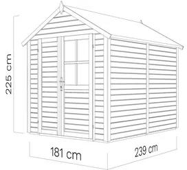Drevený záhradný domček Konsta Fino 2 svetlosivý 181x239 cm vr. podlahy