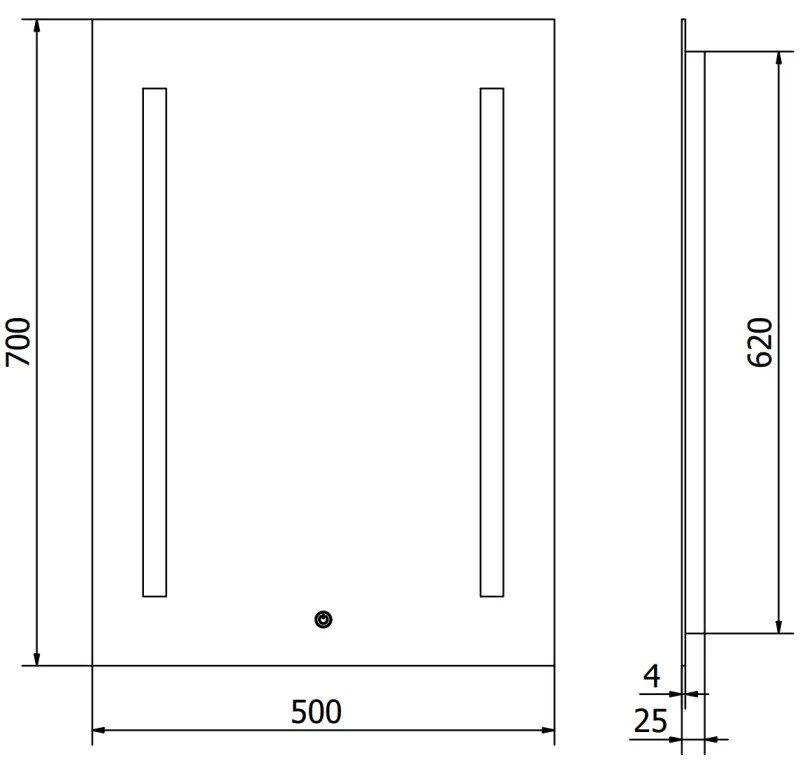 Mexen Remi, LED kúpeľňové zrkadlo s podsvietením 50 x 70 cm, 6000K, ochrana proti zahmlievaniu, 9804-050-070-611-00
