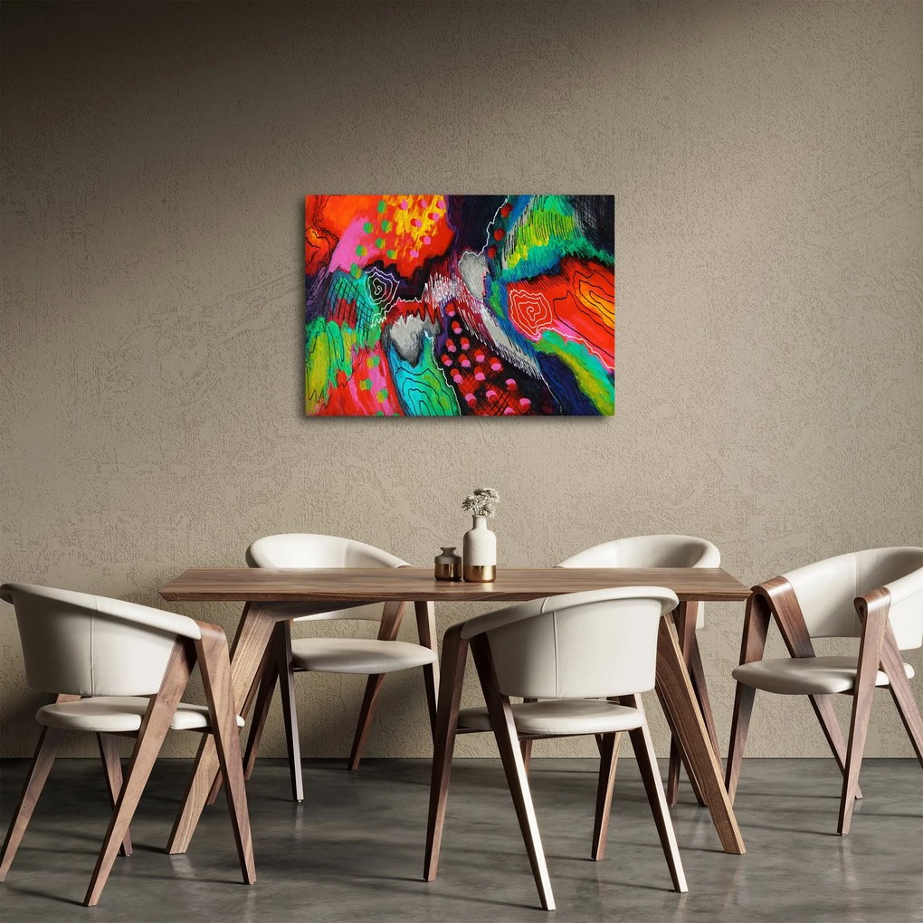 Obraz abstraktné - farby (70x50 cm)