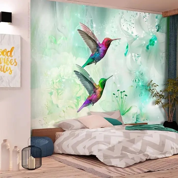 Fototapeta - Colourful Hummingbirds (Green) Veľkosť: 98x70, Verzia: Samolepiaca