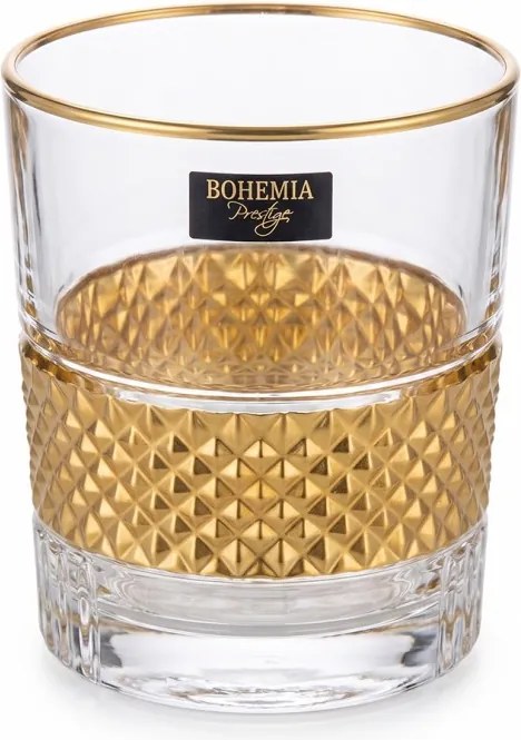 BOHEMIA PRESTIGE ELEGANTE ROYAL GOLD POHÁR NA WHISKY 340ML SADA 6KS