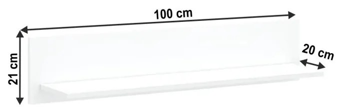 Polica 100, biela, LINDY