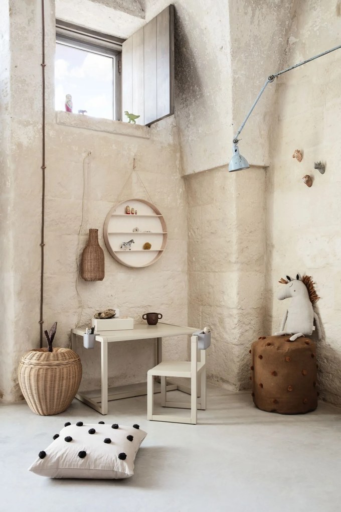 Ferm Living Prútený kôš s vekom Apple