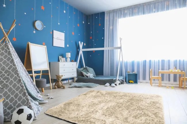 Protišmykový koberec SHAGGY béžový